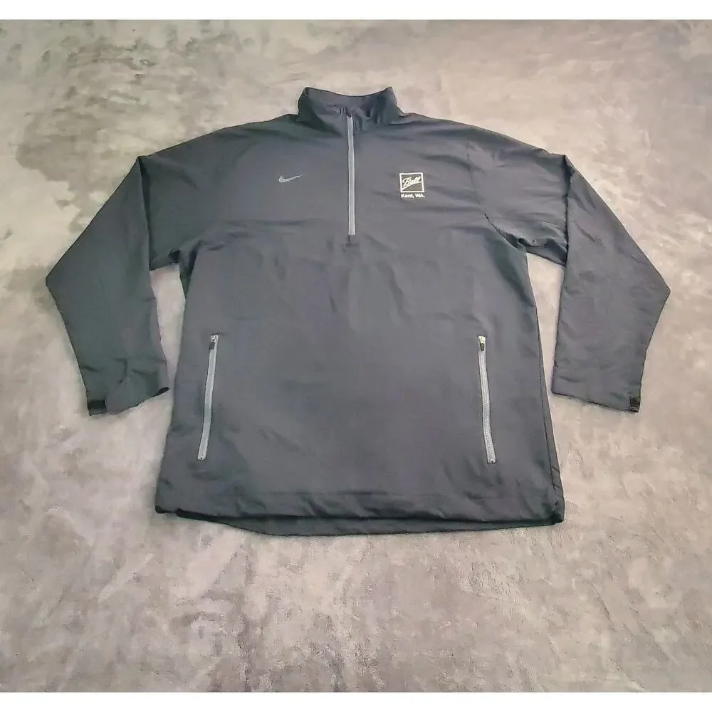 Nike Golf Sz L Men's 1/2-Zip Wind Shirts 578675-010 Black Long Sleeve C23-28 - Picture 1 of 9